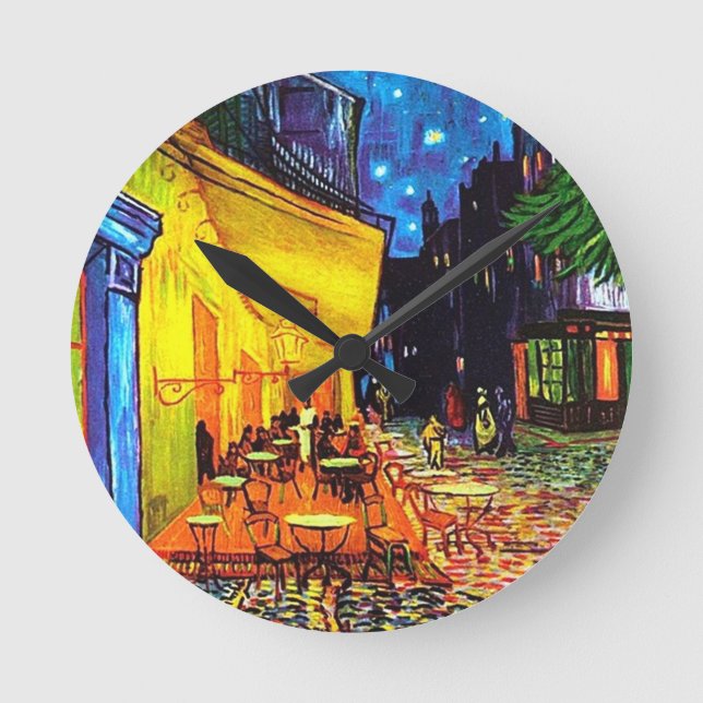 Horloge Ronde Café Terrasse À La Peinture De Nuit Vincent van Go (Recto)