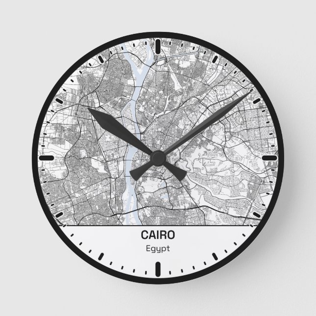 Horloge Ronde Cairo Clock City Line Art (Recto)