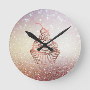 Horloge Ronde Cakes & Sweets Cupcake Home Bakery Rustic Vintage