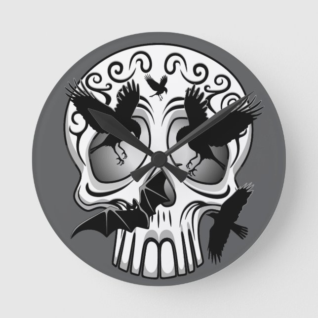 Horloge Ronde Calaveras décoratives Halloween (Recto)