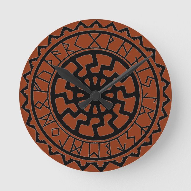 Horloge Ronde Calendrier des Runes Solaires Celtes Viking (Recto)