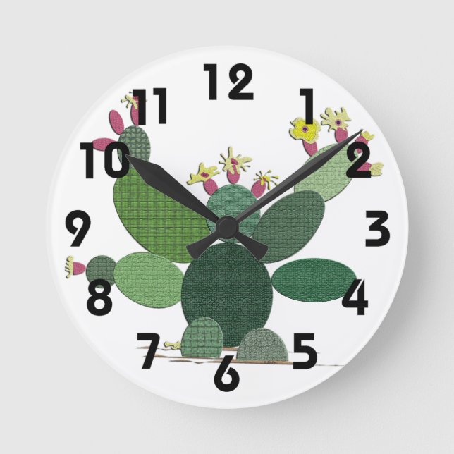 Horloge Ronde Calico Cactus (Recto)