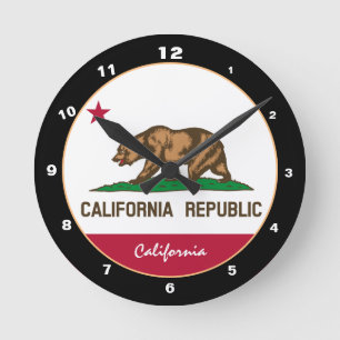 Horloge Ronde California Flag & California fashion/design USA