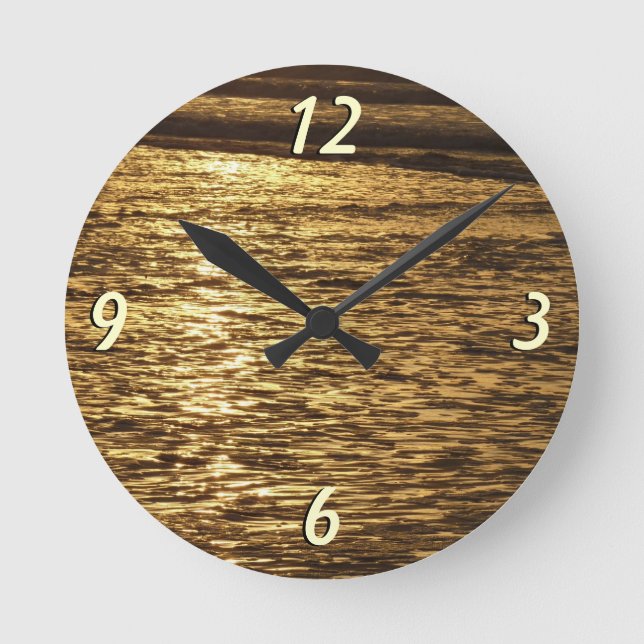 Horloge Ronde Californie Sunset Waves Ocean Seascape (Recto)