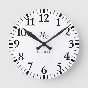 Horloge Ronde Calligraphie de script fantaisie Mur minimaliste 