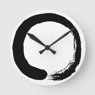 Horloge Ronde Calligraphie de zen de cercle d'Enso