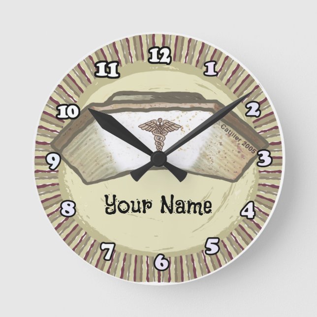 Horloge Ronde Calot d'infirmière Rétro (Recto)