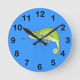 Horloge Ronde caméléon mignon
