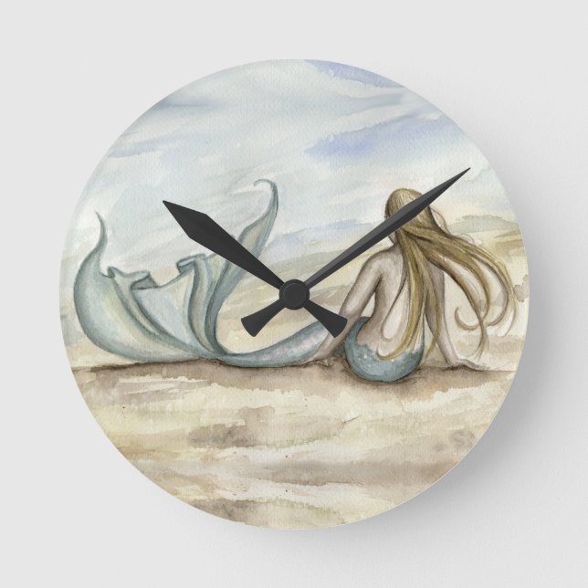 Horloge Ronde Camille Grimshaw Seaside Mermaid Clock (Recto)