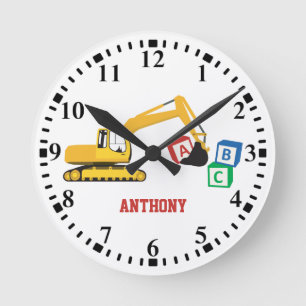 Horloge Ronde Camion de construction de l'excavateur ABC personn