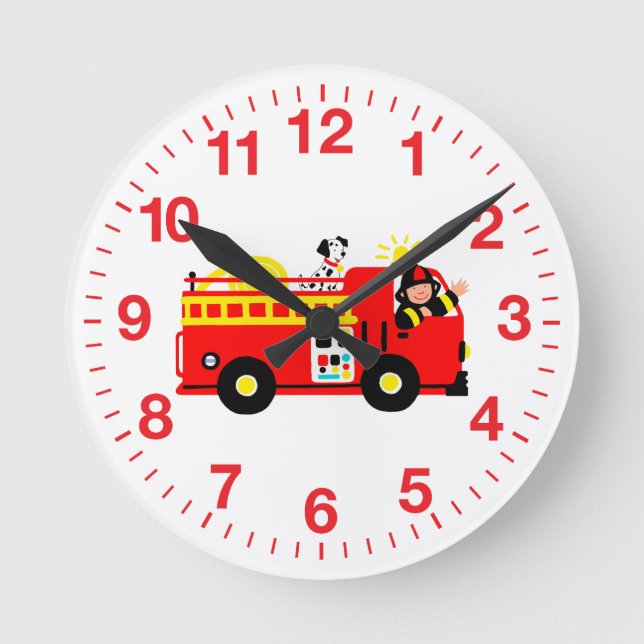 Horloge Ronde Camion de pompiers (Recto)