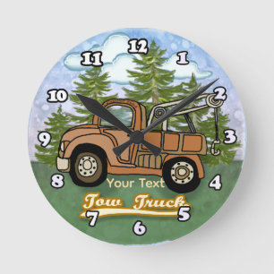 Horloge Ronde Camion de remorquage classique ancien