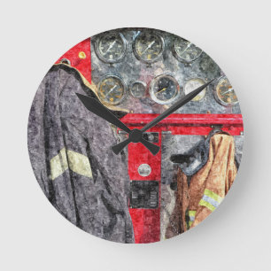 Horloge Ronde Camion-feu américain