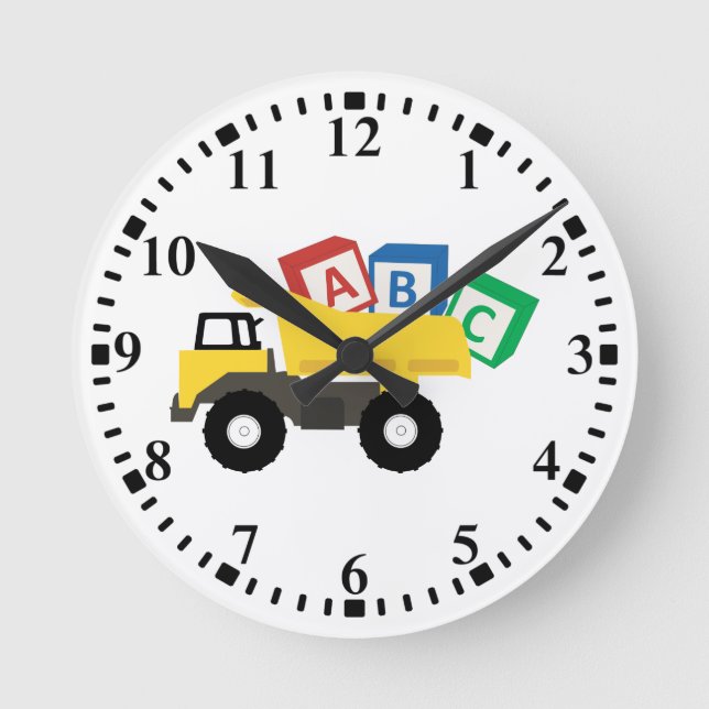 Horloge Ronde Camions de construction de camions ABC Dump (Recto)