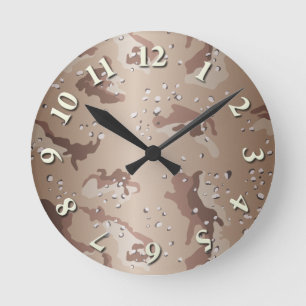 Horloge Ronde Camo du désert