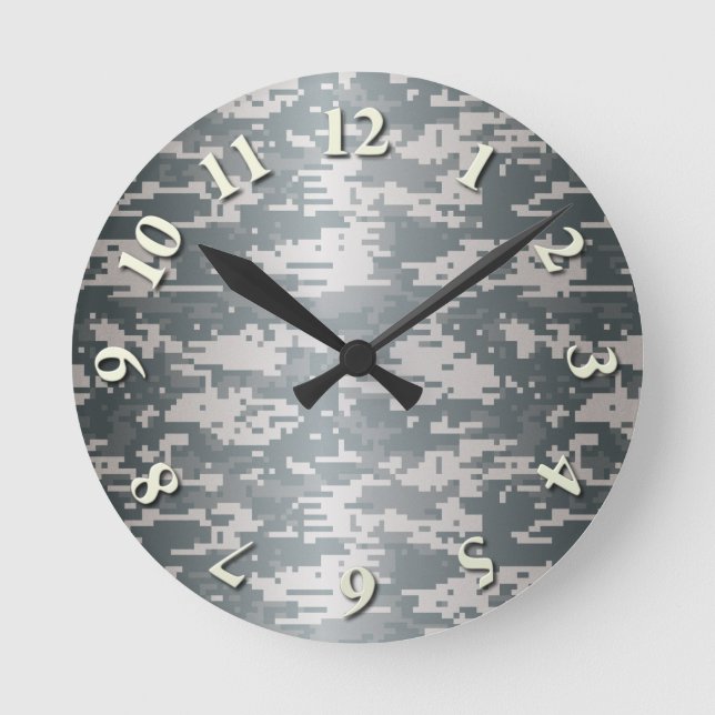 Horloge Ronde Camo numérique (Recto)