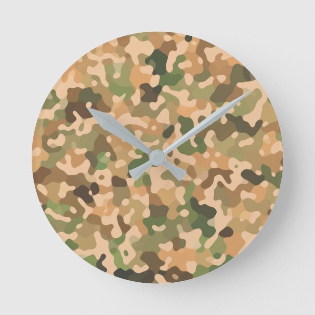 Horloge Ronde Camo - Vert orange Brown noir (Recto)
