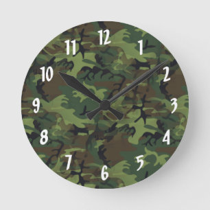 Horloge Ronde Camouflage