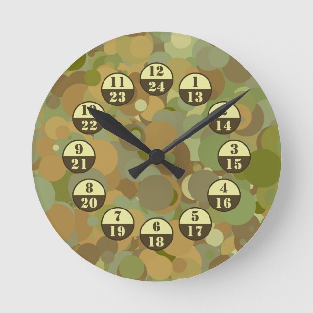 Horloge Ronde Camouflage du désert Temps militaire (Recto)