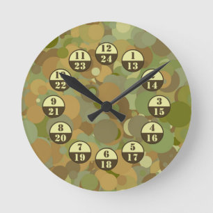 Horloge Ronde Camouflage du désert Temps militaire