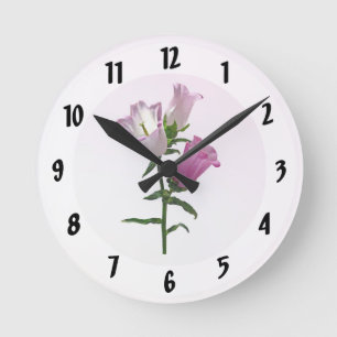 Horloge Ronde Campanules roses de Canterbury