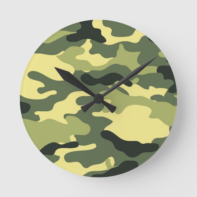 Horloge Ronde Camping Chasse Camouflage vert (Recto)