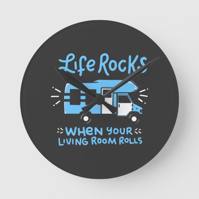 Horloge Ronde Camping - Life Rocks (Recto)