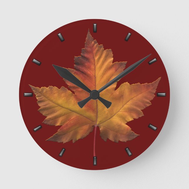 Horloge Ronde Canada Maple Leaf Clock Canada Souvenir Wall Clock (Recto)