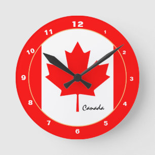 Horloge Ronde Canada patriotique, Drapeau canadien Accueil / des