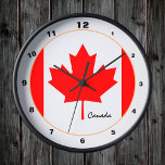 Horloge Ronde Canadian Flag, Canada trendy fashion /design clock<br><div class="desc">WALL CLOCK : Canada & Canadian Flag fashion design - love my country,  travel,  holiday,  country patriots / sports fans</div>