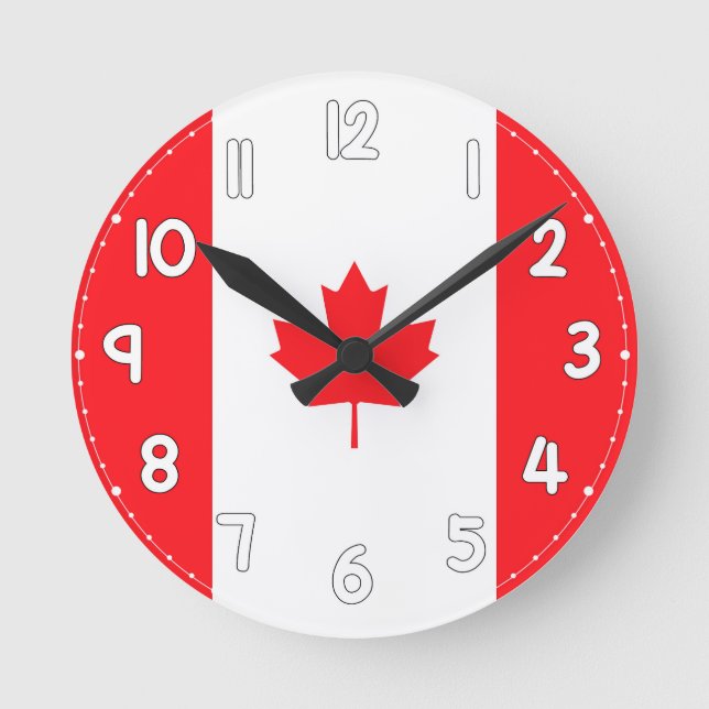 Horloge Ronde Canadian Flag Wall Clock - Flag of Canada (Recto)