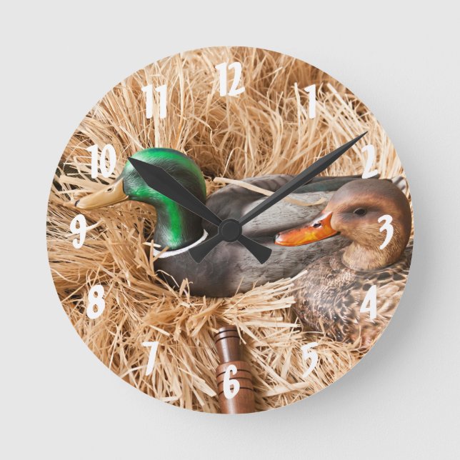 Horloge Ronde Canard Appeler Mallard Drake Chasse Chasse Chasse  (Recto)