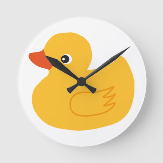 Horloge Ronde Canard jaune