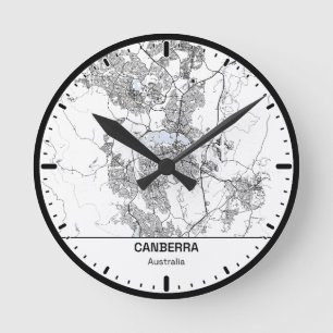 Horloge Ronde Canberra Clock City Line Art