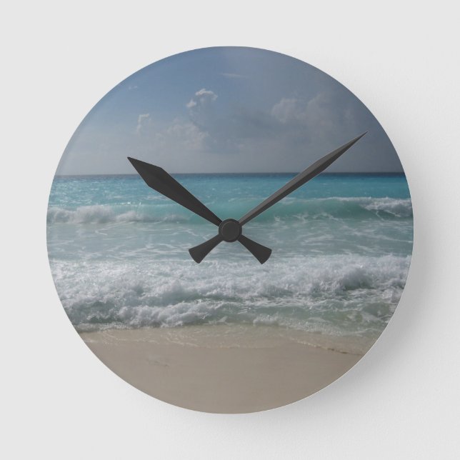 Horloge Ronde Cancun Waves Wall Clock (Recto)