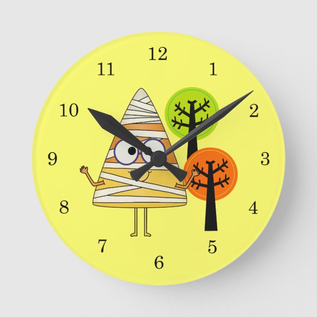 Horloge Ronde Candy Corn maman Halloween (Recto)