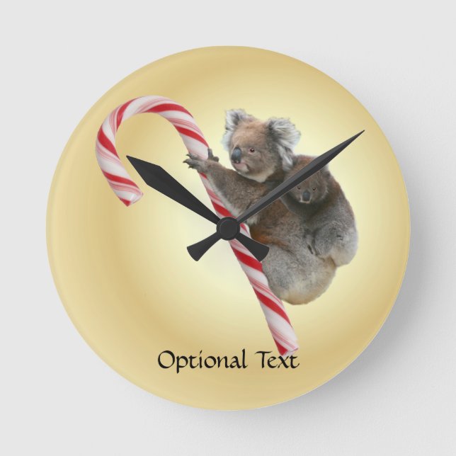 Horloge Ronde Cane australian Koala Christmas (Recto)