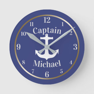 Horloge Ronde Capitaine de la marine Nautical