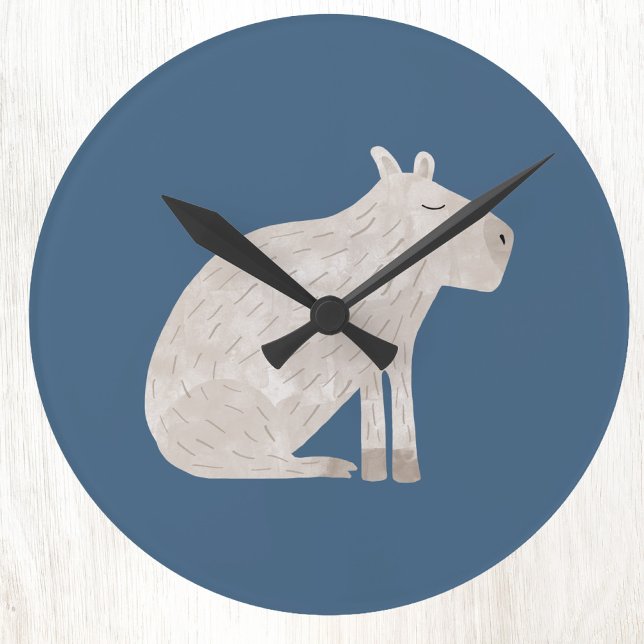Horloge Ronde Capybara mignon (Fun capybara art wall clock)