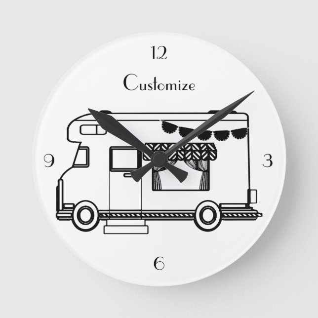 Horloge Ronde Caravane de camping RV Thunder_Cove (Recto)