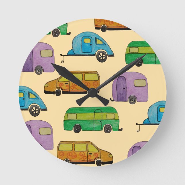 Horloge Ronde Caravanes de camping (Recto)