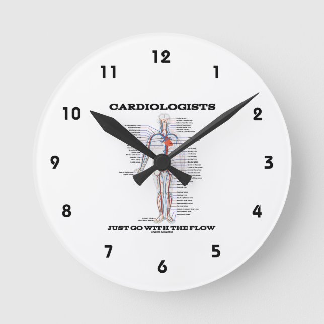 Horloge Ronde Cardiologits Just Go With The Flow (Recto)