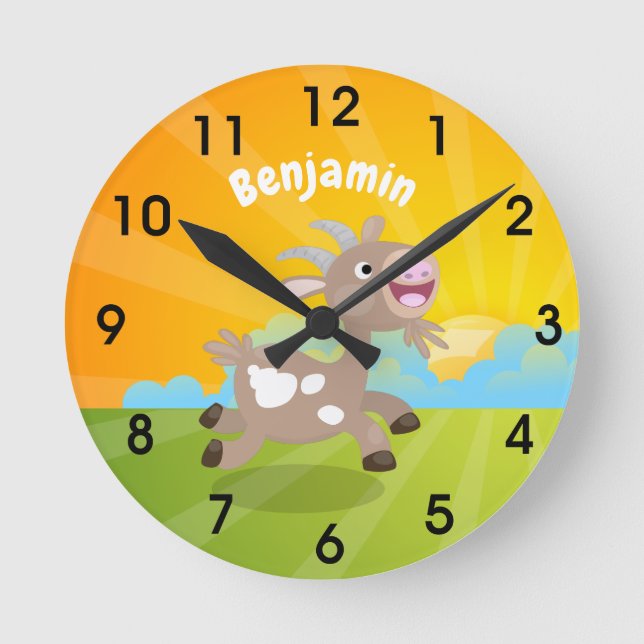 Horloge Ronde Caricature de chèvre billy (Recto)