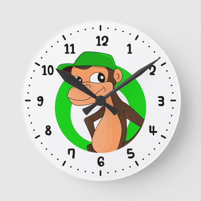 Horloge Ronde Caricature de Chimp 24h/24 (Recto)