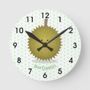 Horloge Ronde Caricature de durian joyeux