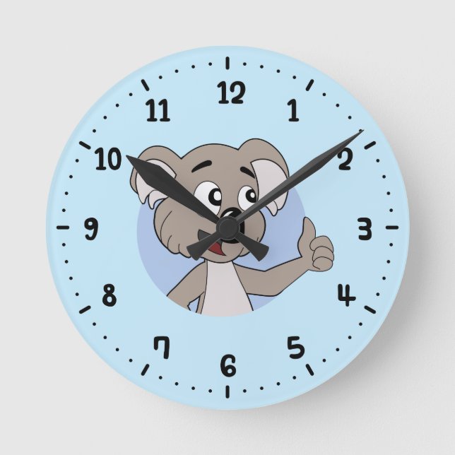 Horloge Ronde Caricature de Koala bear 24h/24 (Recto)