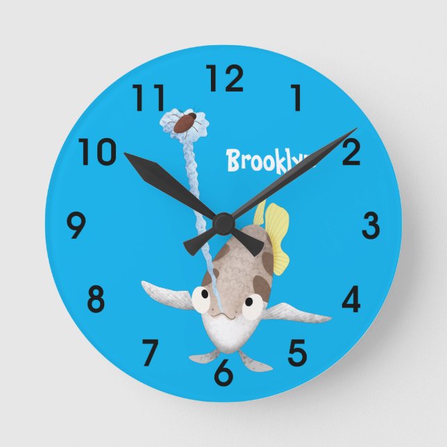Horloge Ronde Caricature de Tir à l'arc (Recto)