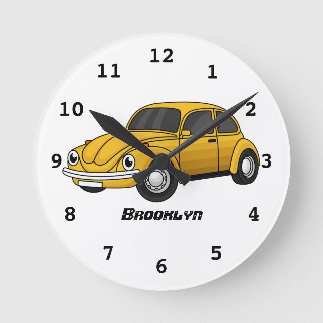 Horloge Ronde Caricature de voiture classique (Recto)