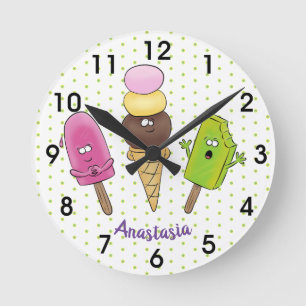 Horloge Ronde Caricature drôles de glace popsicle dessin animé t