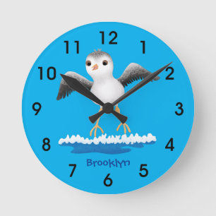 Horloge Ronde Caricature en bécasseau mignon